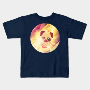 Flying pug in a cup Kids T-Shirt